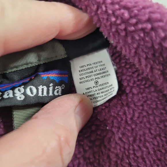 Patagonia Snap-T Fuzzy Fleece Pullover Womens Small Purple Sweater Jacket - Picture 9 of 14